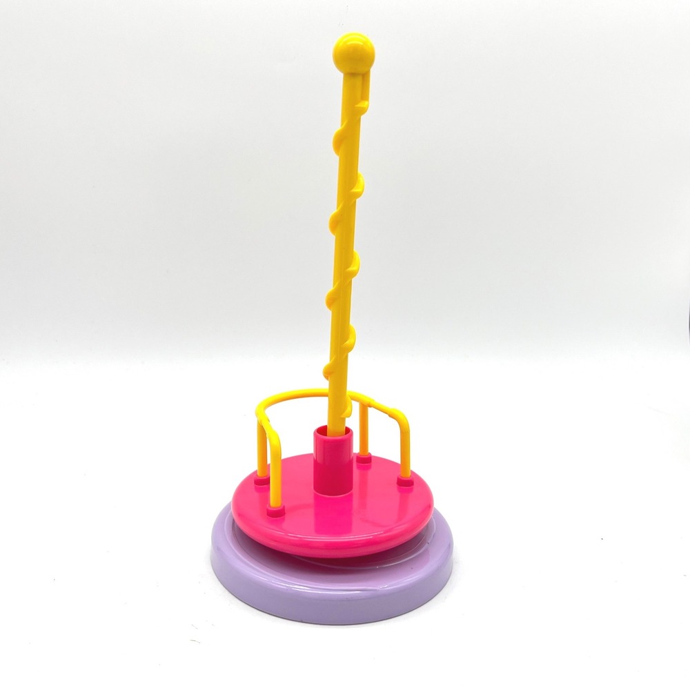 Vintage Ertl Playground Kids Merry Go Round Spinning Toy Pink Yellow Purple
